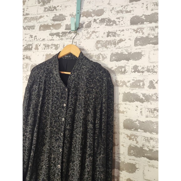 Vikki Vi Cardigan Jacket Size 2X Black Abstract Slinky Knit Textured Layering - Picture 6 of 16